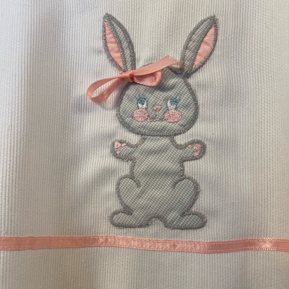 Vintage Nannette Easter Bunny Appliqué Dress Top size 12 months - Picture 2 of 8